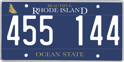 RI license plate 455144