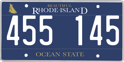 RI license plate 455145