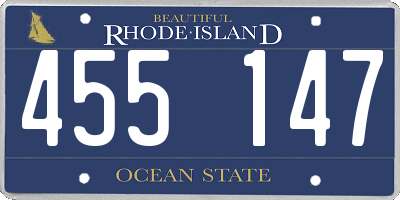 RI license plate 455147