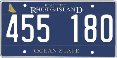 RI license plate 455180
