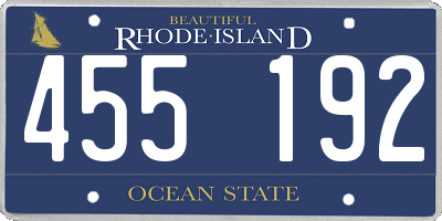 RI license plate 455192
