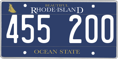 RI license plate 455200