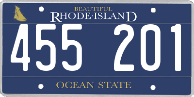 RI license plate 455201