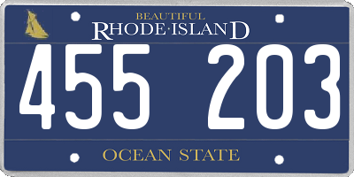 RI license plate 455203