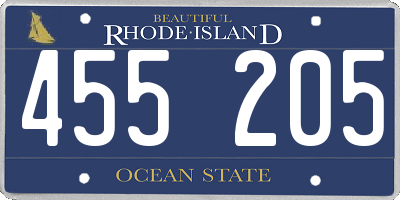 RI license plate 455205