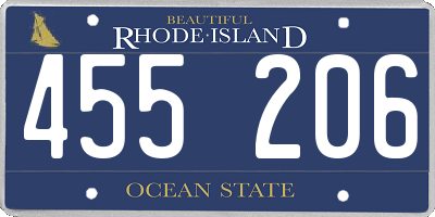 RI license plate 455206