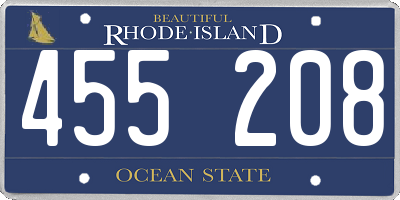 RI license plate 455208