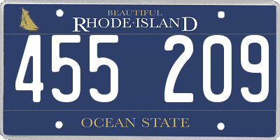 RI license plate 455209
