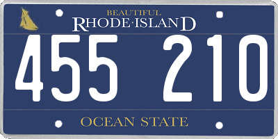 RI license plate 455210