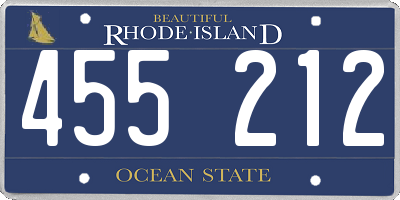 RI license plate 455212
