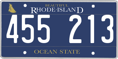RI license plate 455213
