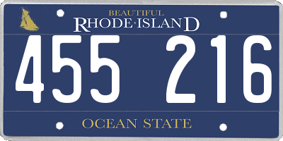 RI license plate 455216