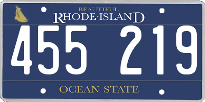 RI license plate 455219