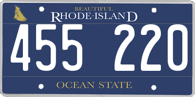 RI license plate 455220