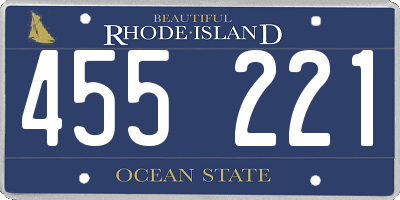 RI license plate 455221