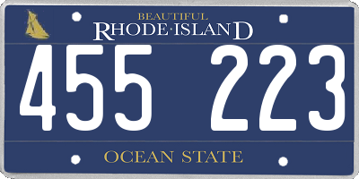 RI license plate 455223