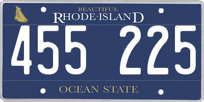 RI license plate 455225