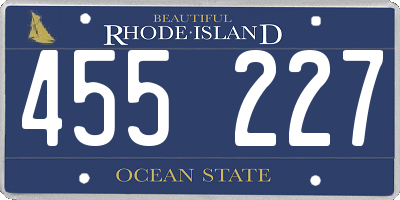 RI license plate 455227
