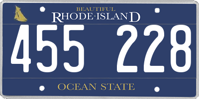 RI license plate 455228