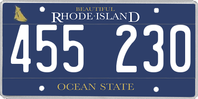 RI license plate 455230