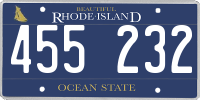 RI license plate 455232