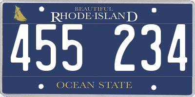 RI license plate 455234