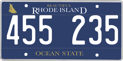 RI license plate 455235