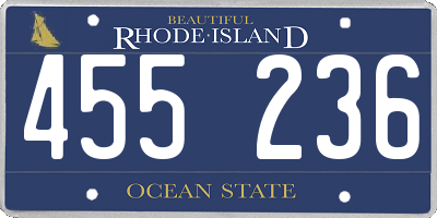 RI license plate 455236
