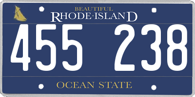 RI license plate 455238