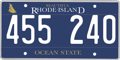 RI license plate 455240