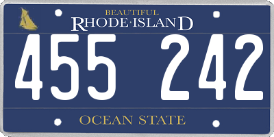 RI license plate 455242