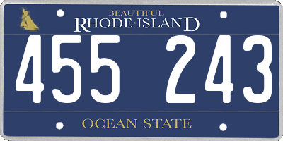 RI license plate 455243