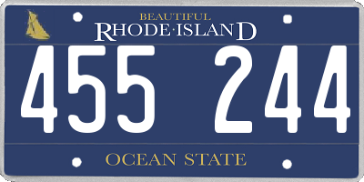 RI license plate 455244