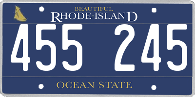 RI license plate 455245