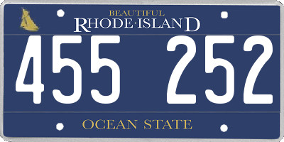 RI license plate 455252