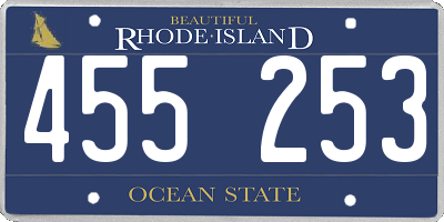 RI license plate 455253