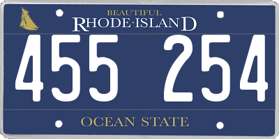 RI license plate 455254