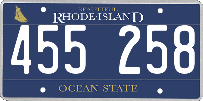 RI license plate 455258