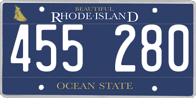 RI license plate 455280