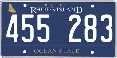 RI license plate 455283