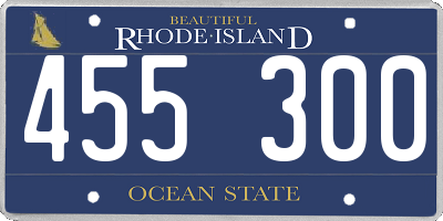 RI license plate 455300