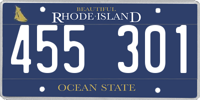 RI license plate 455301