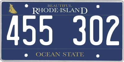 RI license plate 455302