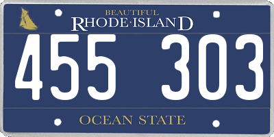 RI license plate 455303