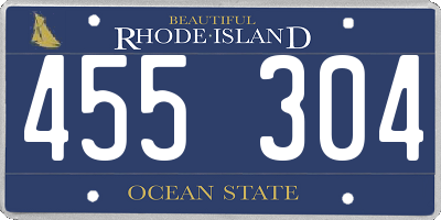 RI license plate 455304