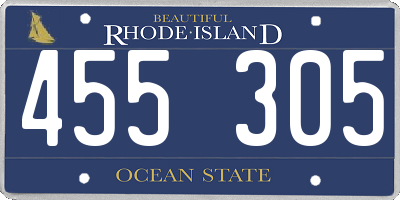 RI license plate 455305