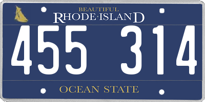 RI license plate 455314