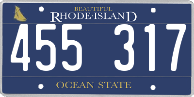 RI license plate 455317