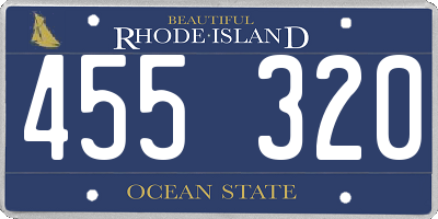 RI license plate 455320
