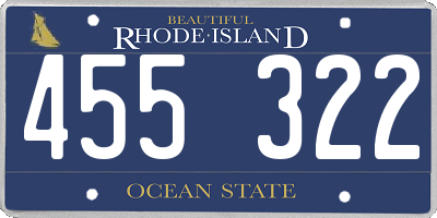 RI license plate 455322